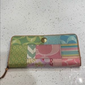 Coach patchwork accordion wallet